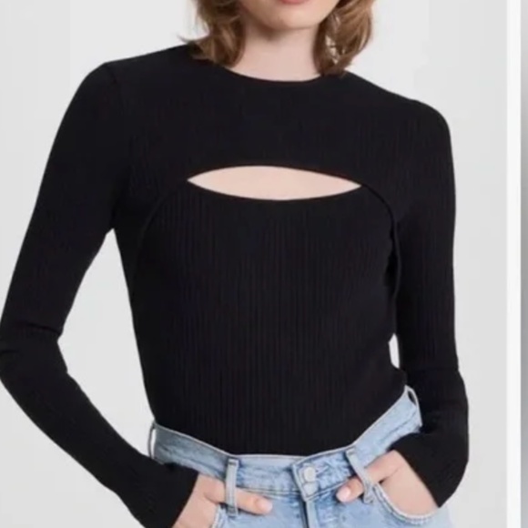 Agolde Keyhole Sweat Black Small - Picture 2 of 6